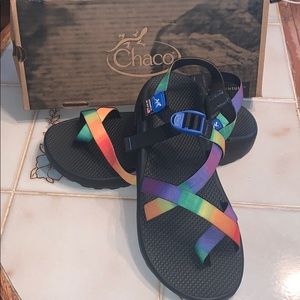 NWOT-  Men’s size 12 rainbow Chaco sandals.